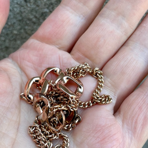 Marc by Marc Jacobs Rose Gold Tone Chain Link Station Choker Necklace - Picture 7 of 15